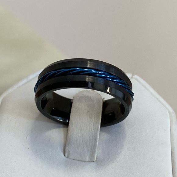 BLACK TUNGSTEN WEDDING BAND RING - Picture 6 of 16